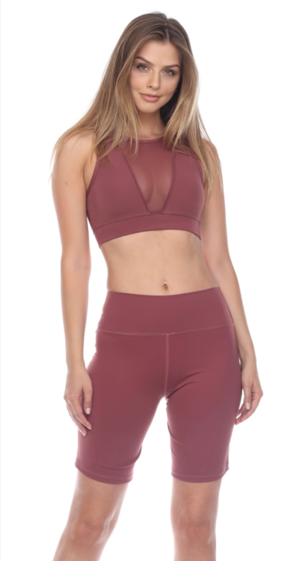 Mesh Sports Bra - Mauve
